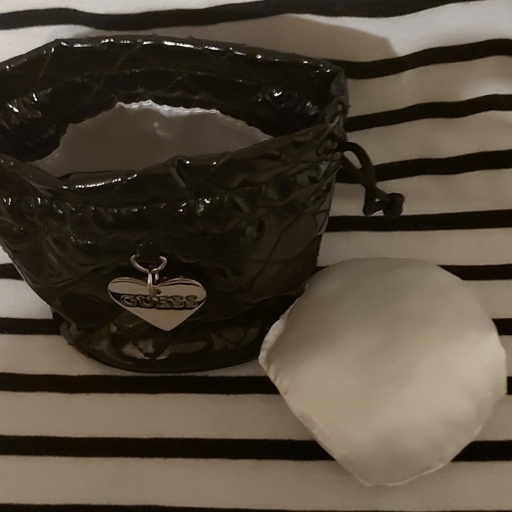 Guess Patent Leather Quilted Drawstring Bag - Picture 5 of 8